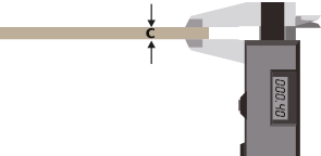 Measure the material thickness (c)